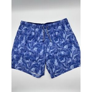 Peter Millar Swim Trunks Mens XL Sharks & Whales Mosaic Performance Stretch